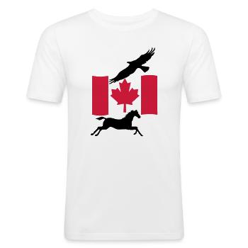 Freedom in Canada Kanada Geschenk - Männer Slim Fit T-Shirt - Weiß - Vorne - Nik (191cm)