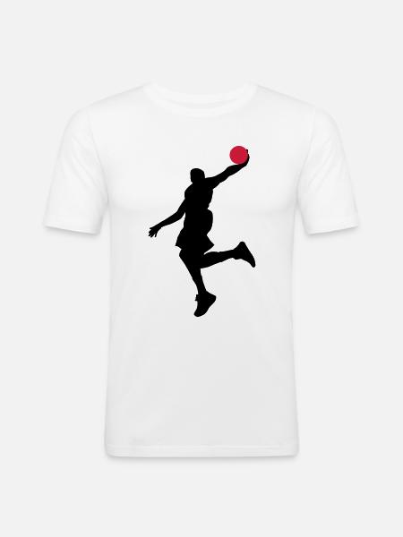 basketball - Men's Slim Fit T-Shirt - white