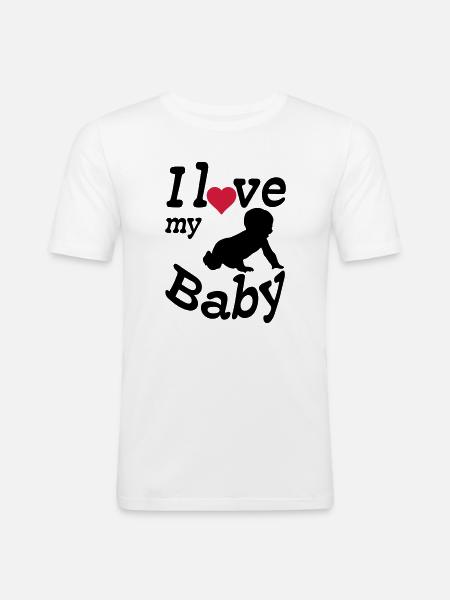 I love my Baby - Men's Slim Fit T-Shirt - white