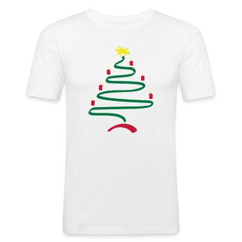 Tannenbaum Weihnachten - Männer Slim Fit T-Shirt - Weiß - Vorne - Nik (191cm)