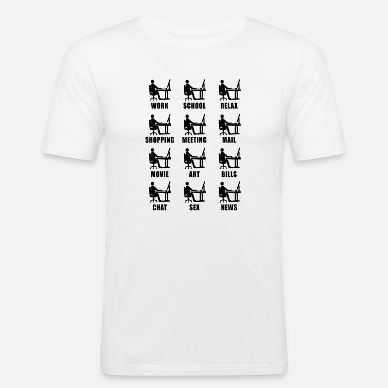 Computer Homeoffice Fun Geschenk - Männer Slim Fit T-Shirt - Weiß