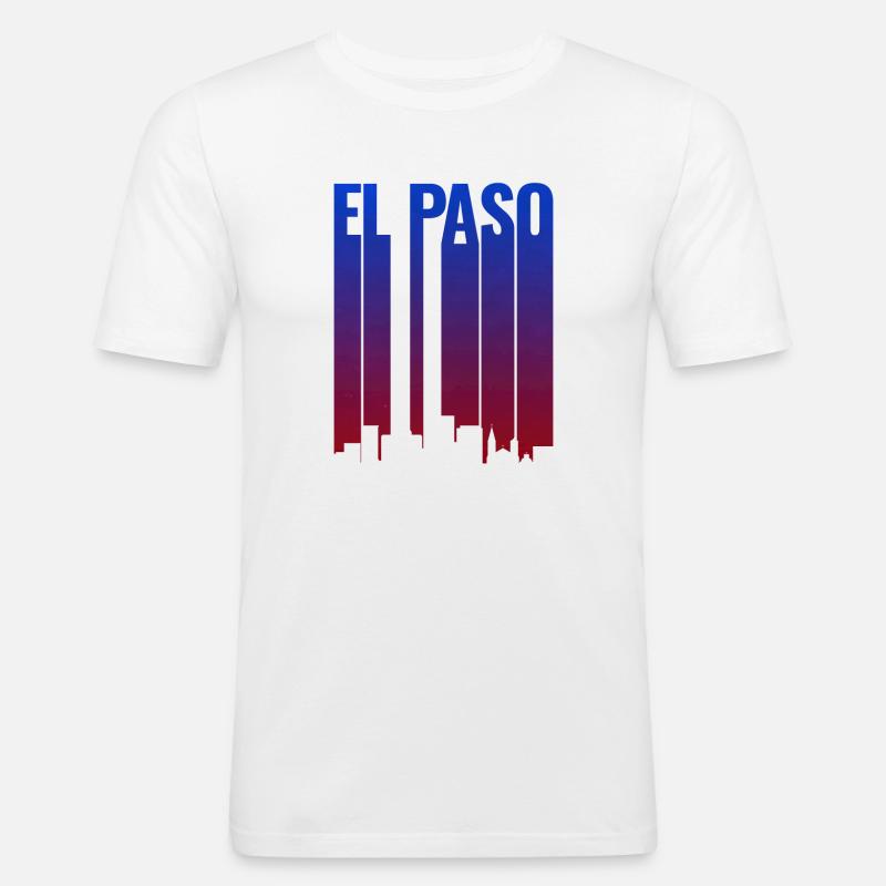 El Paso Skyline Gradient - Männer Slim Fit T-Shirt - Weiß