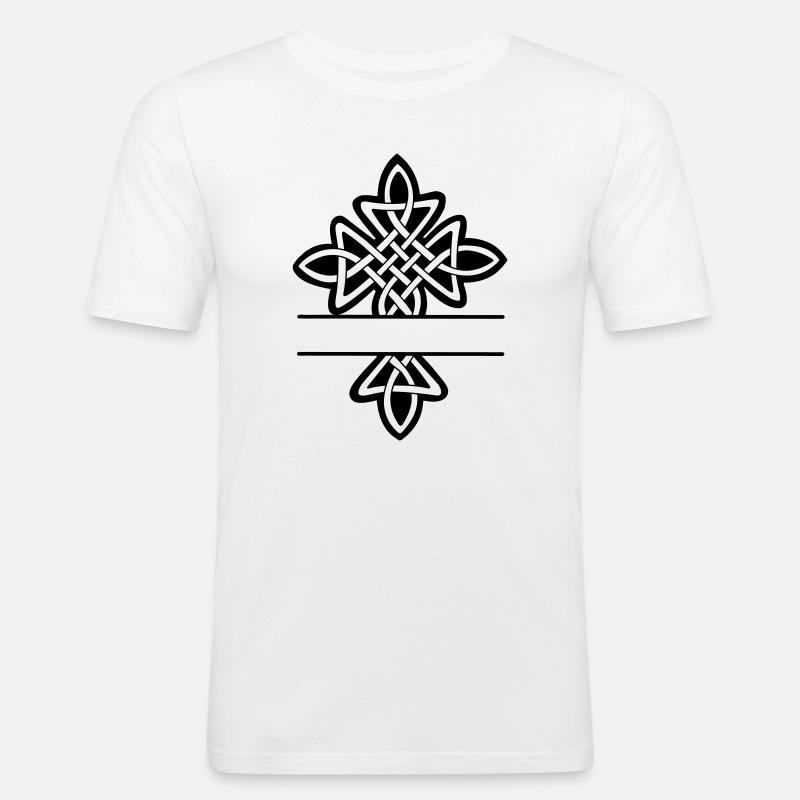 Keltisches Kreuzmonogramm - Männer Slim Fit T-Shirt - Weiß
