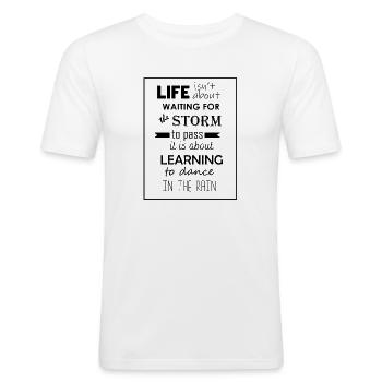 TANZ IM REGEN - Männer Slim Fit T-Shirt - Weiß - Vorne - Nik (191cm)