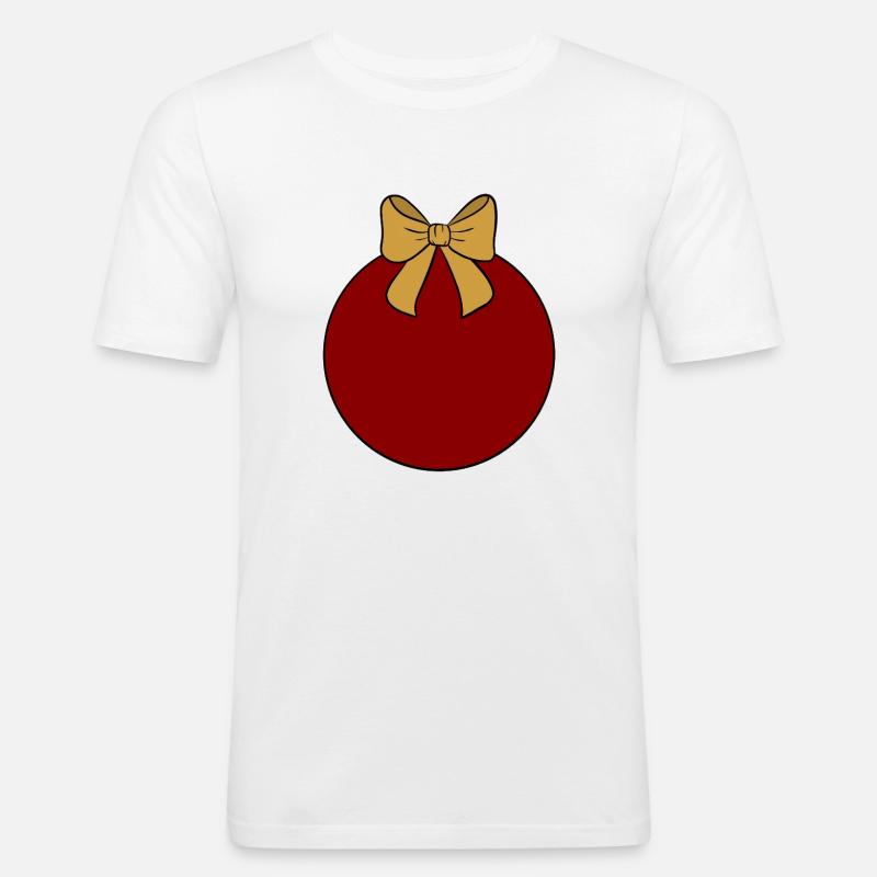 Weihnachtskugel  - Männer Slim Fit T-Shirt - Weiß