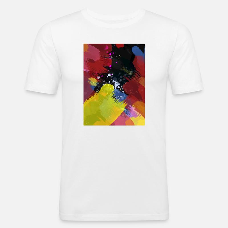 Farbexplosion Abstrakte Farbflächen - Männer Slim Fit T-Shirt - Weiß