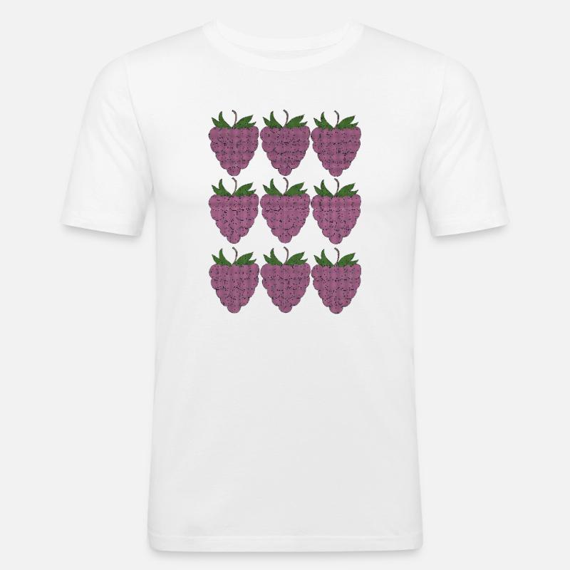 raspberry pattern textile - Men's Slim Fit T-Shirt - white