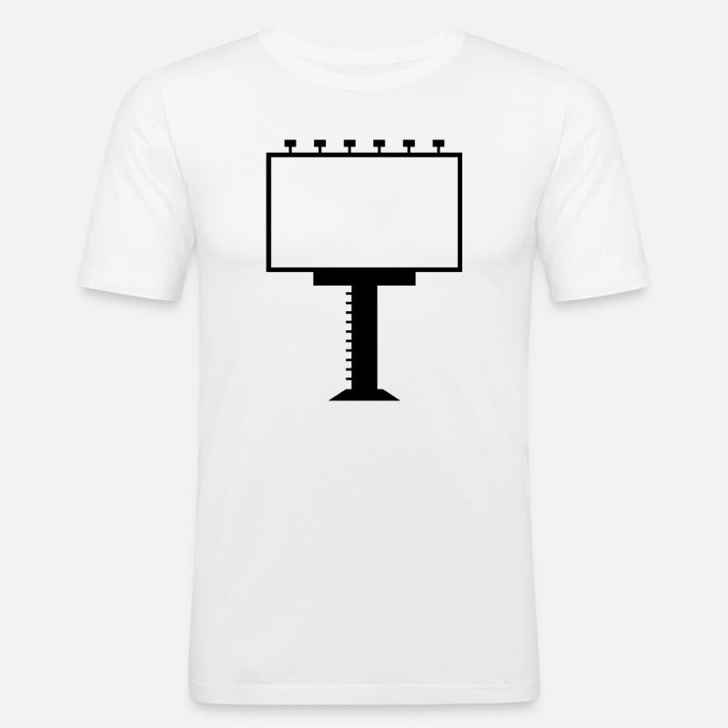 Werbetafel - Männer Slim Fit T-Shirt - Weiß