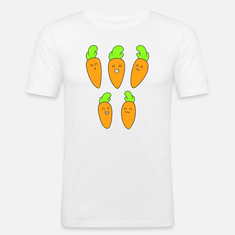 Süßes Karottengesicht - Männer Slim Fit T-Shirt - Weiß