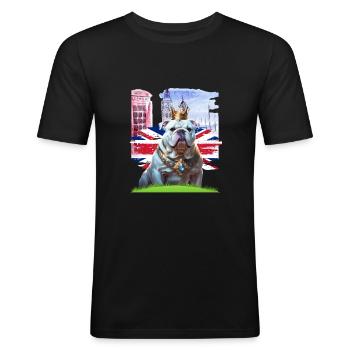 English Bulldog - Men's Slim Fit T-Shirt - black - Front - Nik (191cm)