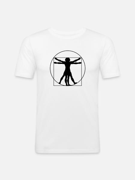 Da Vinci's Vitruvian Man - Men's Slim Fit T-Shirt - white