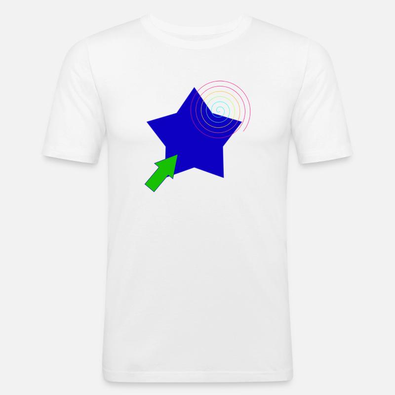 Zukunft Stern Pfeil / Future coms - Männer Slim Fit T-Shirt - Weiß