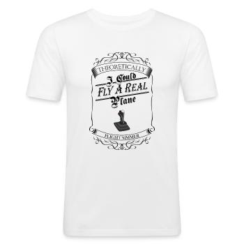 Flight Simulator - Men's Slim Fit T-Shirt - white - Front - Nik (191cm)