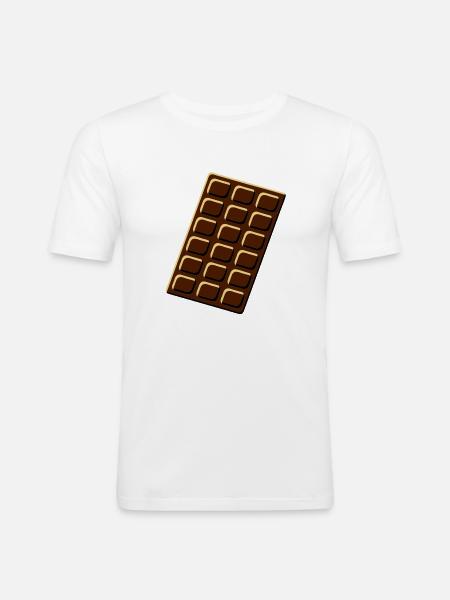 chocolate - Men's Slim Fit T-Shirt - white