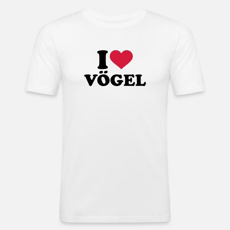 Vogel - Männer Slim Fit T-Shirt - Weiß