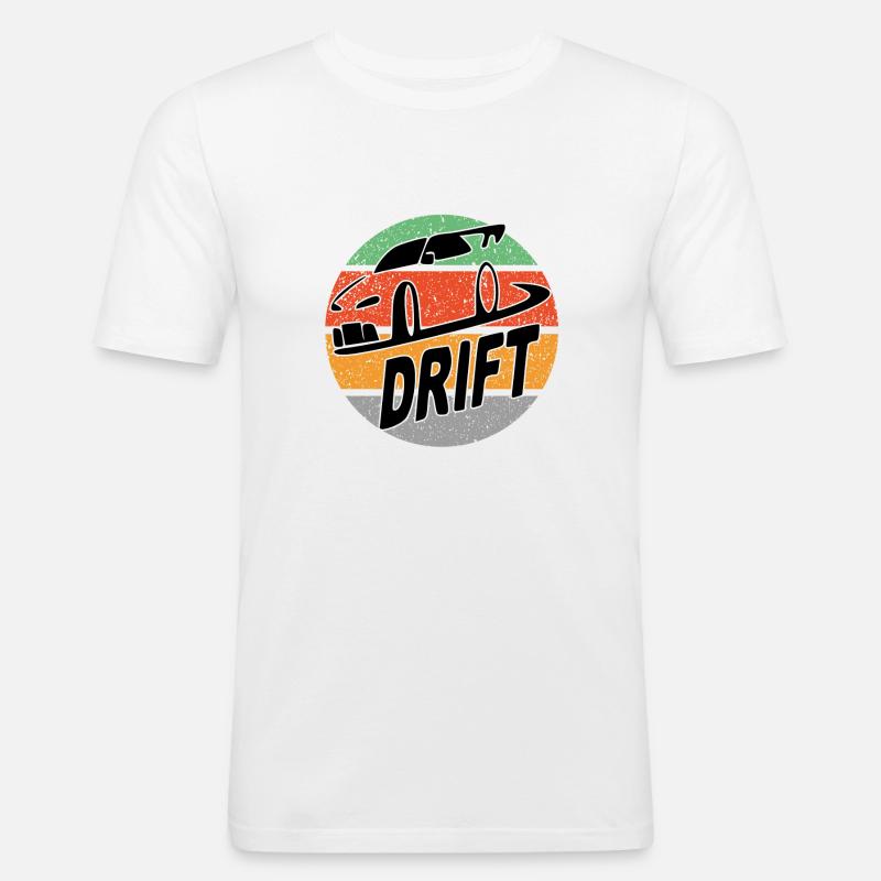 Sprüche Autofahrer Drift Drifting - Männer Slim Fit T-Shirt - Weiß