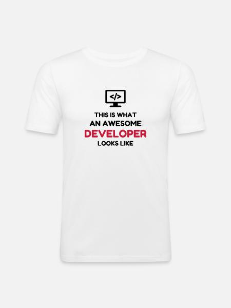 Entwickler / Informatiker / Programmierer / - Männer Slim Fit T-Shirt - Weiß
