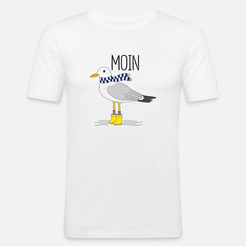 Möwe und das meer - Männer Slim Fit T-Shirt - Weiß