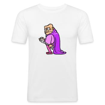 Durchfallmann Motiv "Souverän" - Männer Slim Fit T-Shirt - Weiß - Vorne - Nik (191cm)