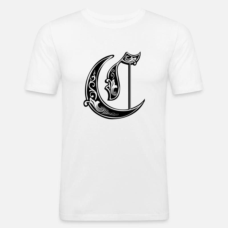 C - Männer Slim Fit T-Shirt - Weiß