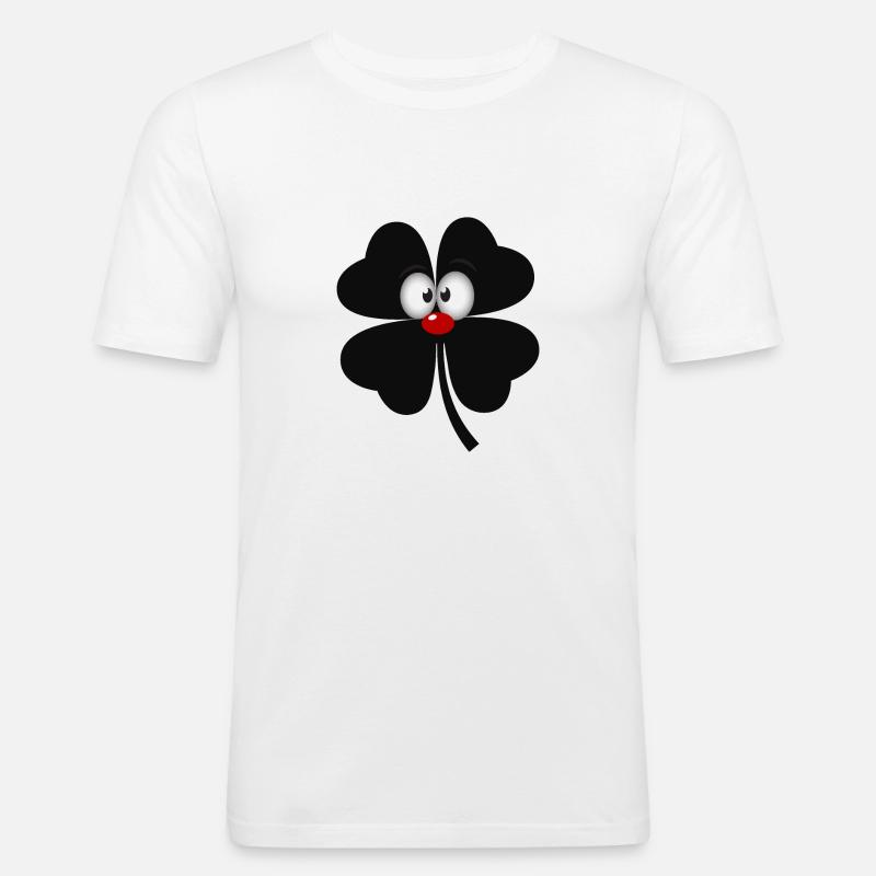 comic schwarze kleeblatt - Männer Slim Fit T-Shirt - Weiß
