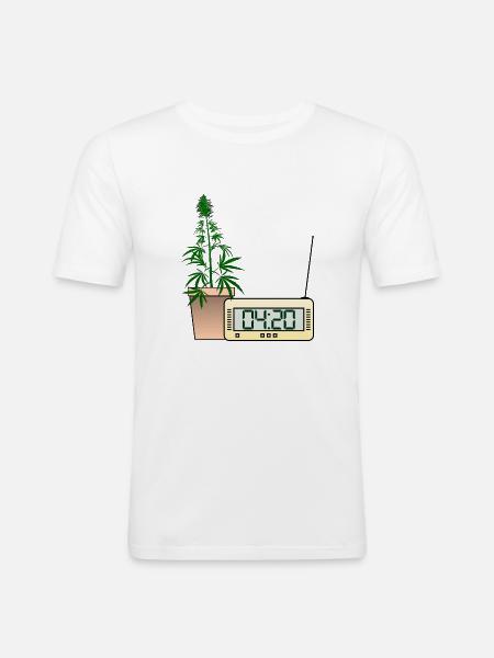 4:20 Blaze It four-twenty - Männer Slim Fit T-Shirt - Weiß