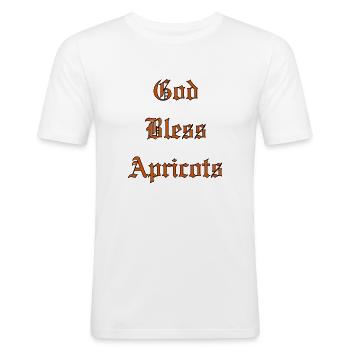 Que Dieu bénisAbricots - T-shirt près du corps Homme - blanc - Devant - Nik (191cm)