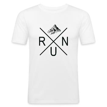 Trail Running Sport - Männer Slim Fit T-Shirt - Weiß - Vorne - Nik (191cm)