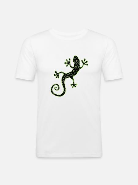 Gekko green and black - Men's Slim Fit T-Shirt - white