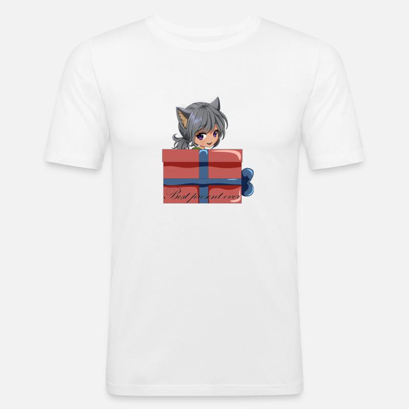 Best Present ever - Männer Slim Fit T-Shirt - Weiß