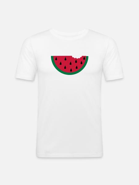 fruit pastèque pastèque - T-shirt près du corps Homme - blanc