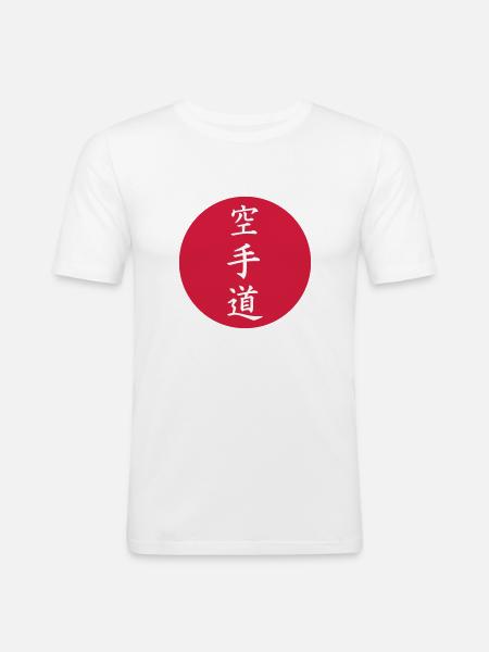 karaté - T-shirt près du corps Homme - blanc