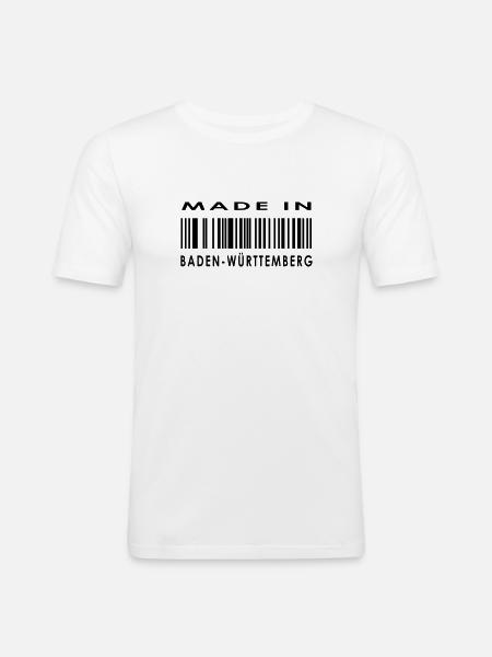 Made in Baden-Württemberg - Männer Slim Fit T-Shirt - Weiß
