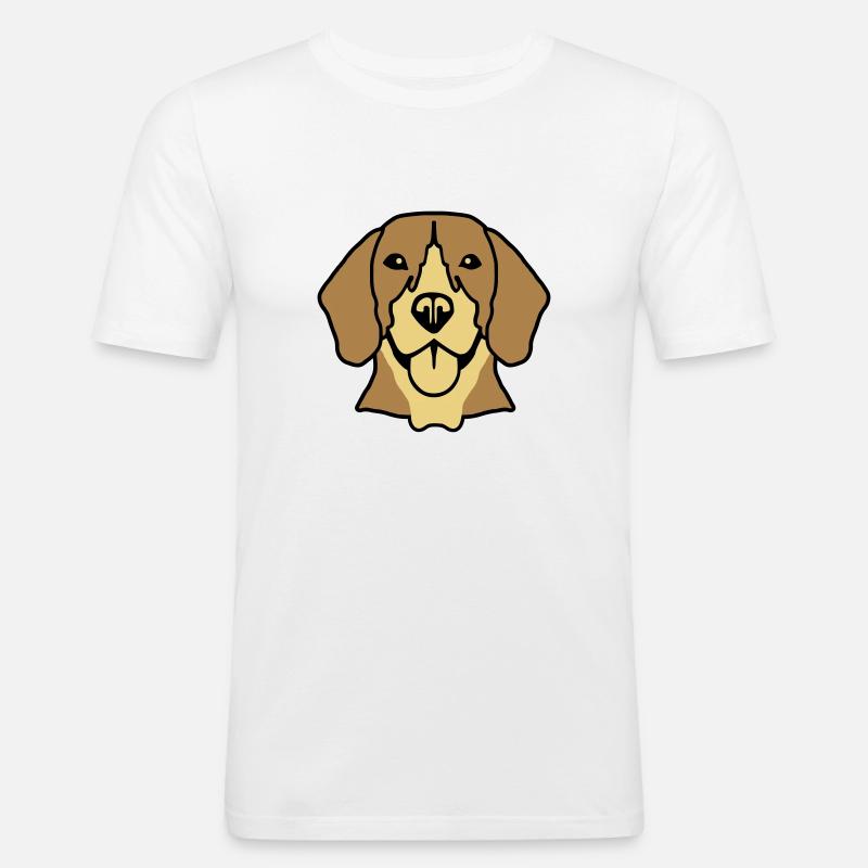Beagle - Männer Slim Fit T-Shirt - Weiß