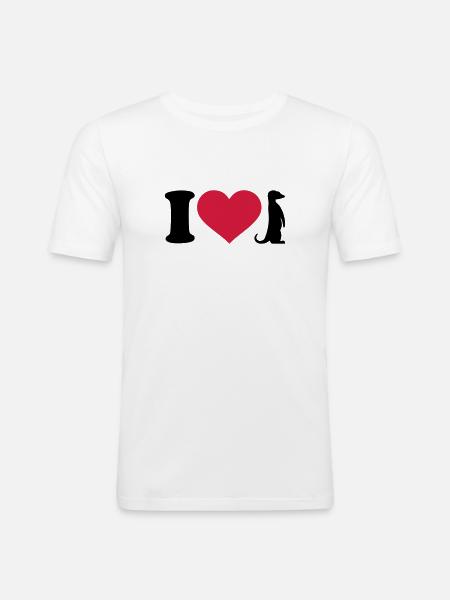 I love Meerkat - Men's Slim Fit T-Shirt - white