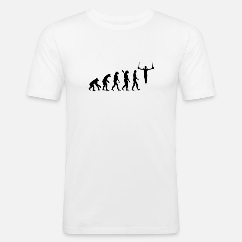 Évolution Gymnastique - T-shirt près du corps Homme - blanc