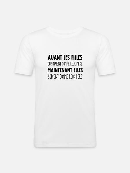 avant les filles - T-shirt près du corps Homme - blanc
