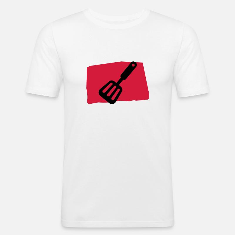 pfannenwender_c2 - Männer Slim Fit T-Shirt - Weiß