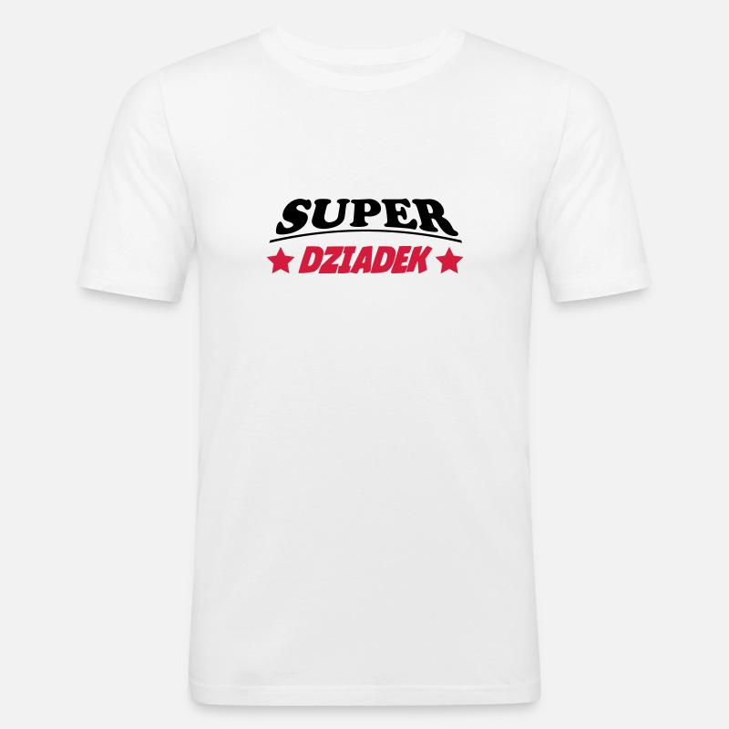 Super dziadek 111 - Männer Slim Fit T-Shirt - Weiß