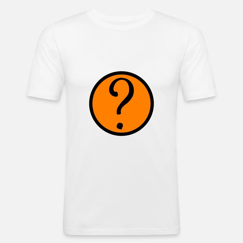 fragezeichen symbol - Männer Slim Fit T-Shirt - Weiß