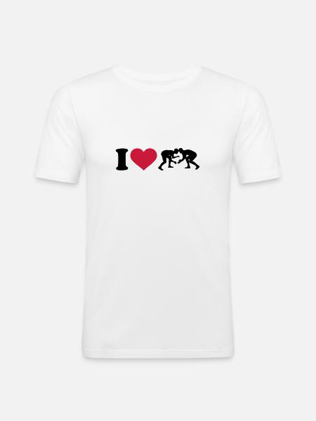 Ringen - Männer Slim Fit T-Shirt - Weiß