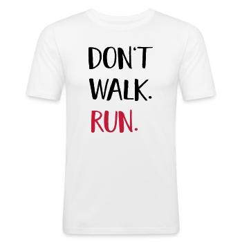 run - Men's Slim Fit T-Shirt - white - Front - Nik (191cm)