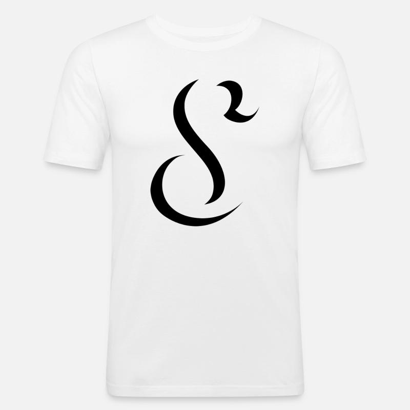 Letter S, Name, der Buchstabe S - Männer Slim Fit T-Shirt - Weiß