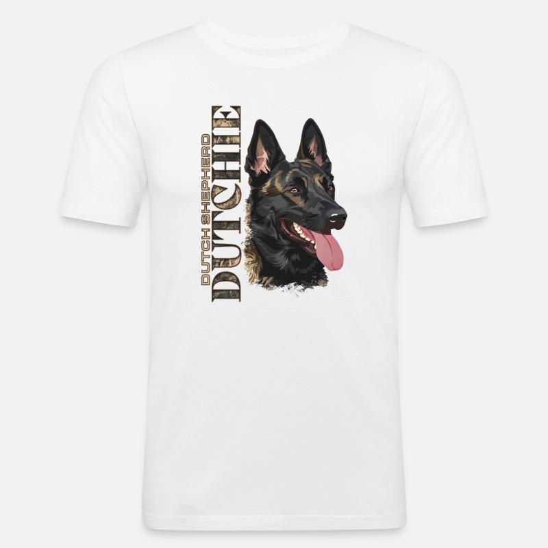 Dutchie - Holländischer Schäferhund - Männer Slim Fit T-Shirt - Weiß