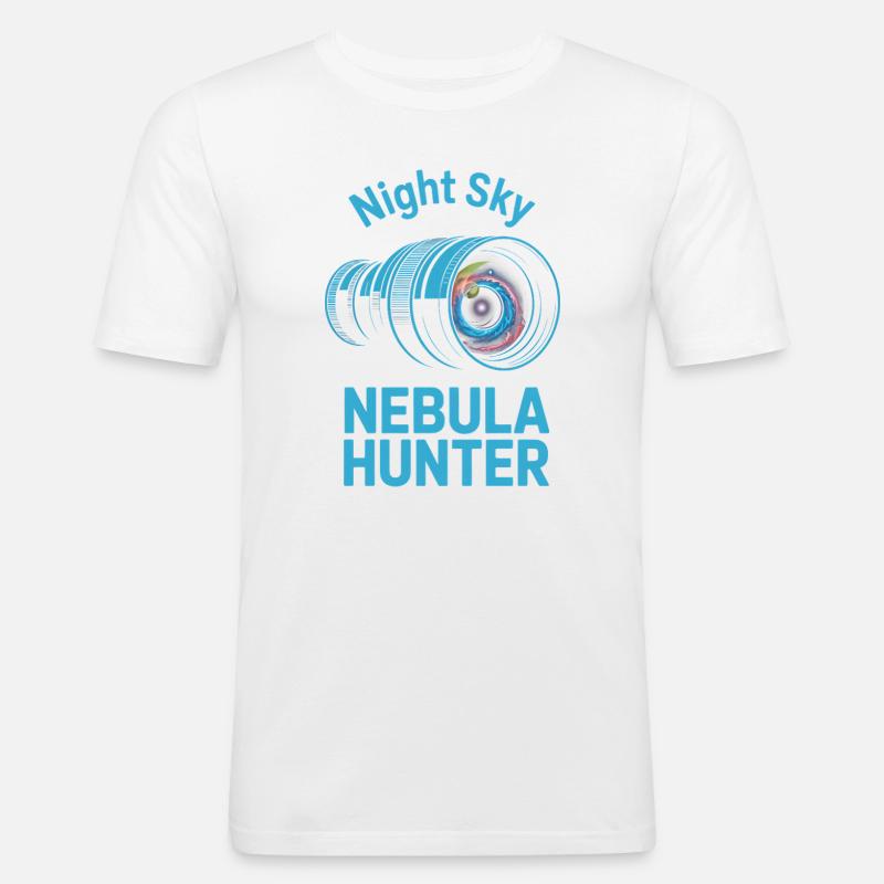 Nachthimmel-Nebeljäger - Männer Slim Fit T-Shirt - Weiß