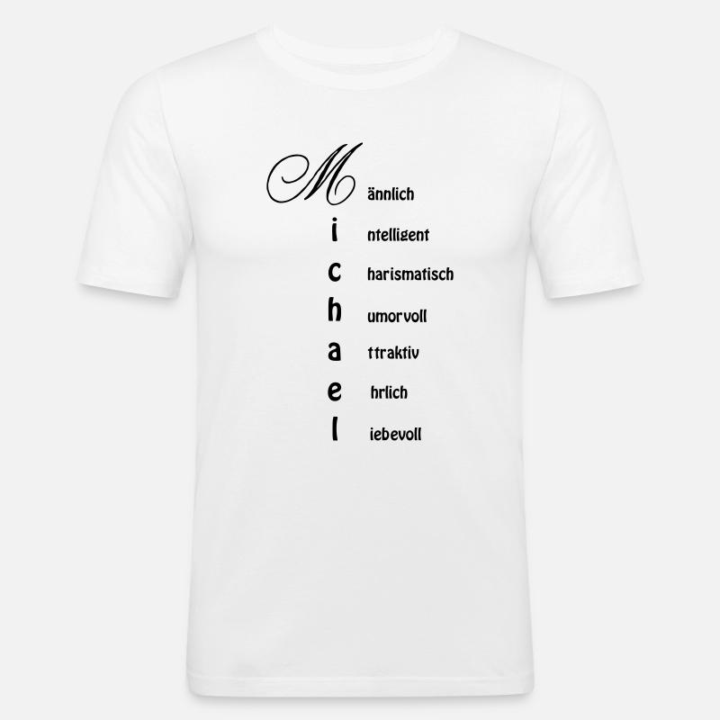 Michael - Männer Slim Fit T-Shirt - Weiß