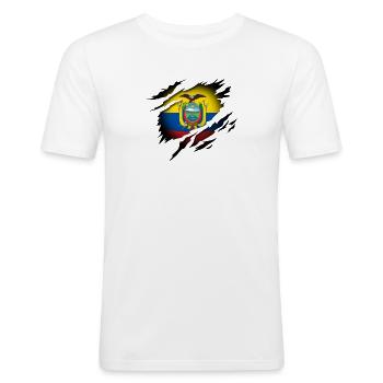 Ecuador at heart - Men's Slim Fit T-Shirt - white - Front - Nik (191cm)