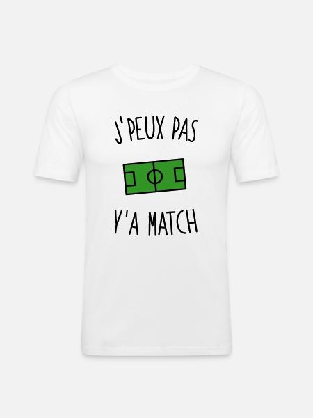 J'peux pas y'a match - T-shirt près du corps Homme - blanc