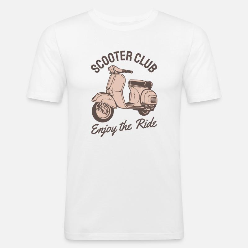 Motorroller Roller Rollerfahrer Geschenk - Männer Slim Fit T-Shirt - Weiß