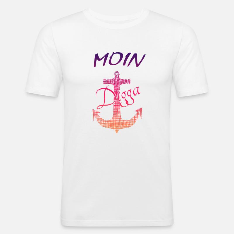 Anker Moin Digga - Männer Slim Fit T-Shirt - Weiß
